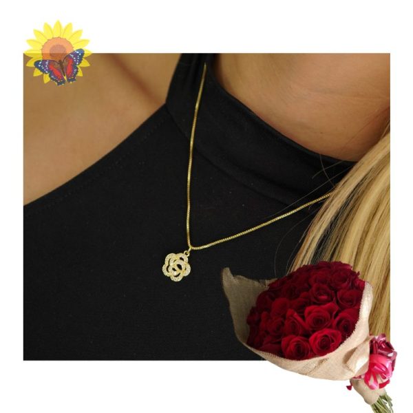 Cadena Rosa Dorada Circones  +  Adicinal - Imagen 2