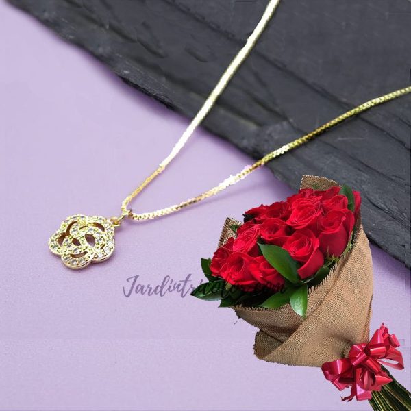 Cadena Rosa Dorada Circones  +  Adicinal