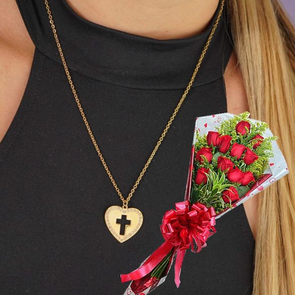 Juego Corazón Cruz + Ramillete