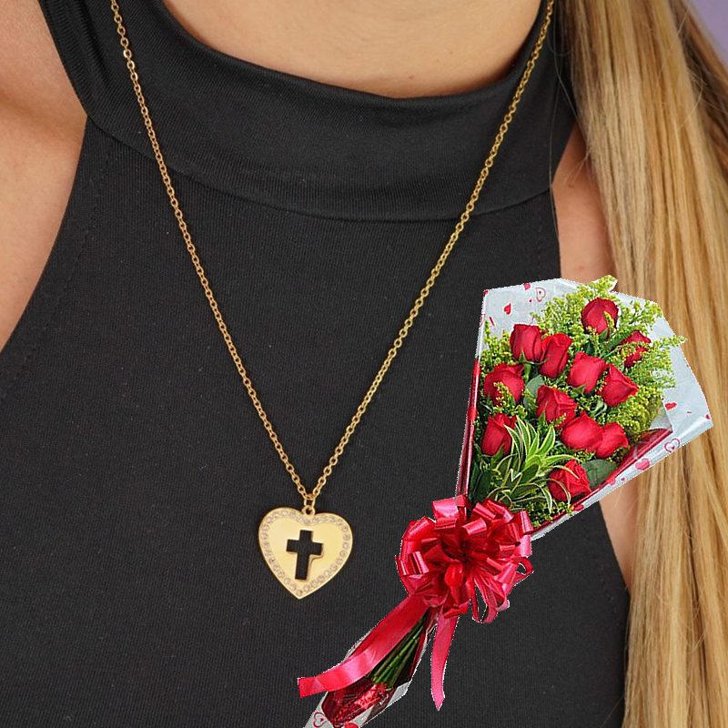 Juego Corazón Cruz + Ramillete